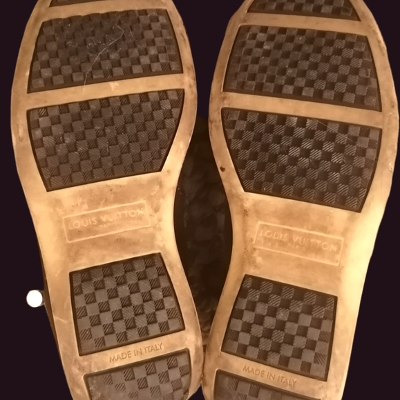 Louis Vuitton Brown damier canvas and suede sneakers size 7/ EU 37 - Picture 2 of 10